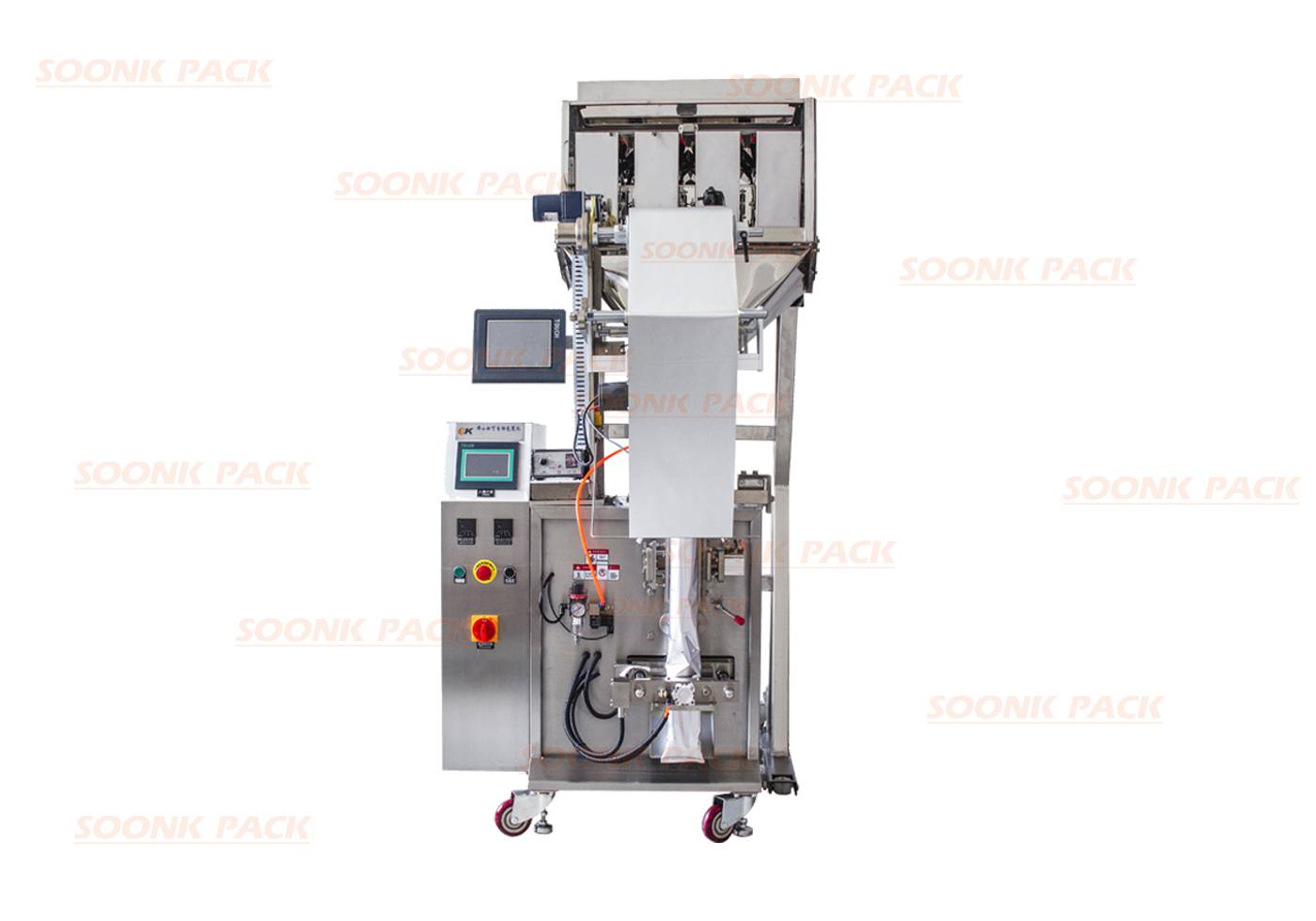 Small Pouch Rice Packing Machine With four heads weigher Supplier